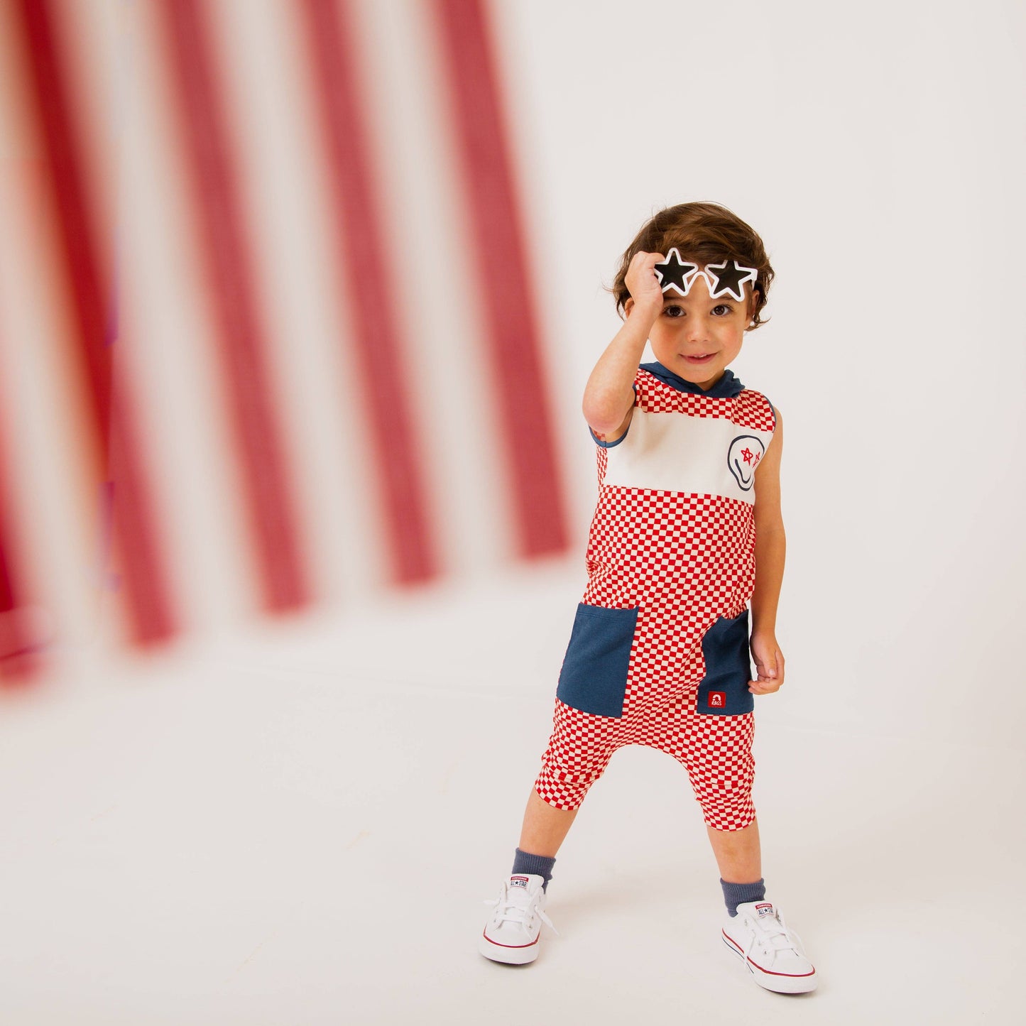 RAGS - Rag Romper - Red Mini Check
