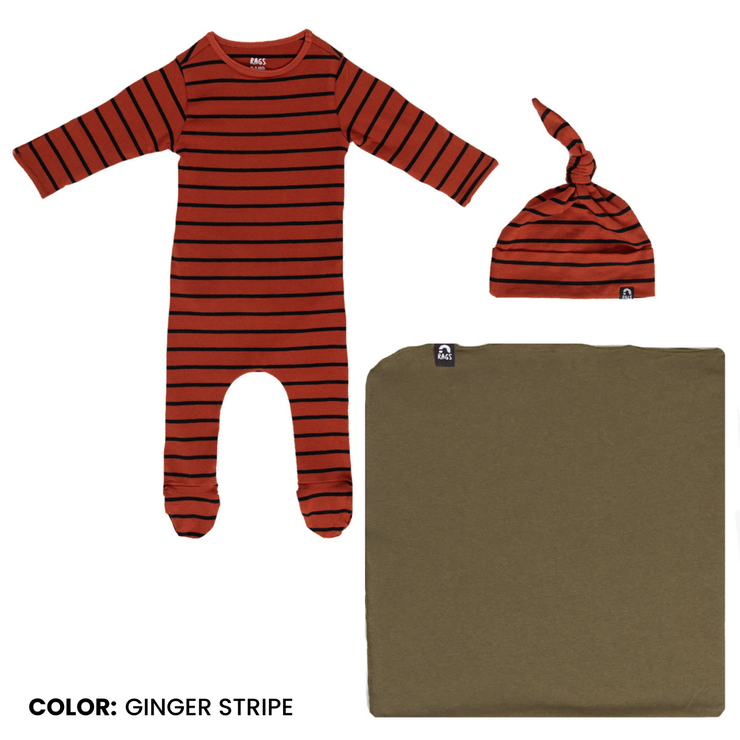 RAGS - Essentials Peekabooty™ Newborn Bundle - 'Newborn Gift Bundle in Multiple Colors': Bluesteel / 0-3M
