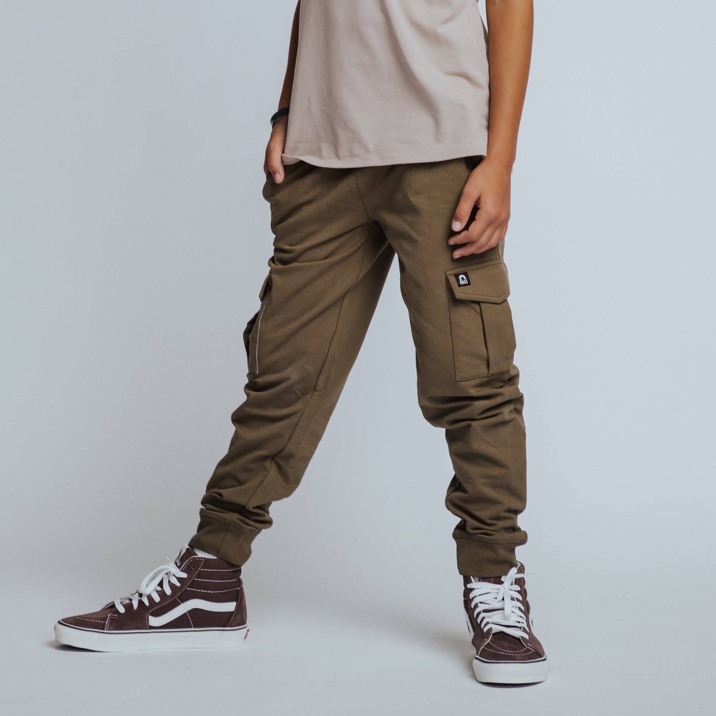 RAGS - Essentials Relaxed Fit Cargo Joggers - Olive Green