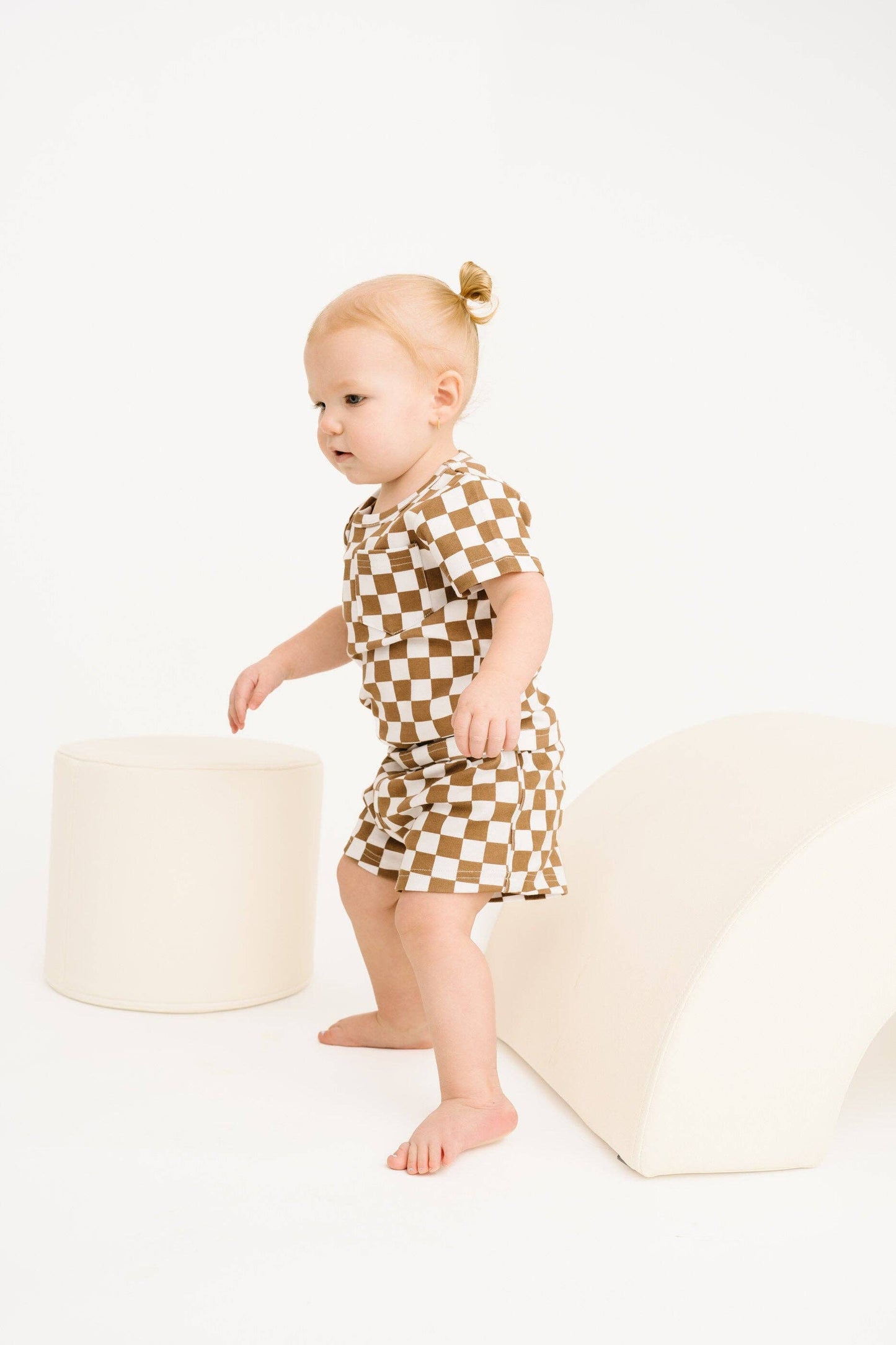 Little One Shop - Brown Checkered Pocket Set