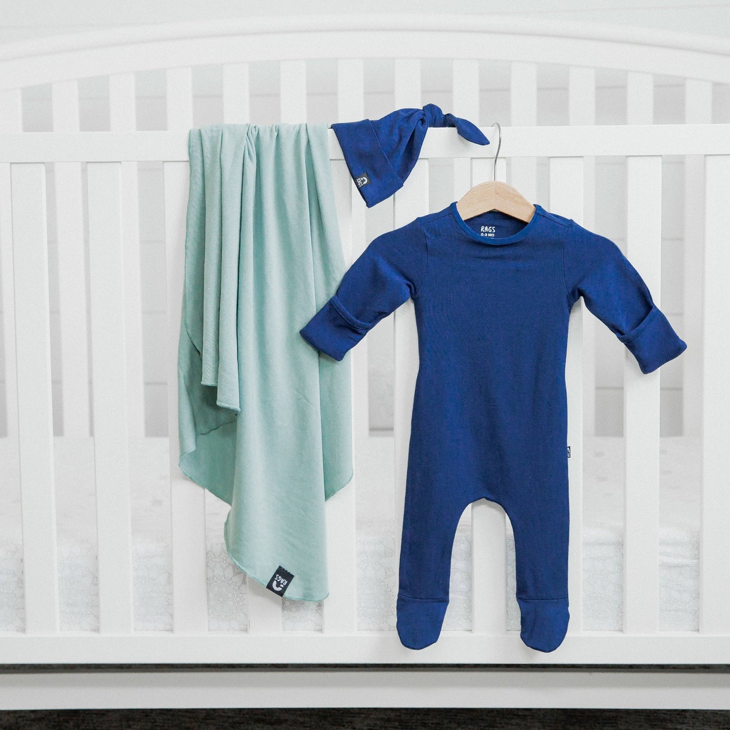 RAGS - Essentials Peekabooty™ Newborn Bundle - 'Newborn Gift Bundle in Multiple Colors': Bluesteel / 0-3M