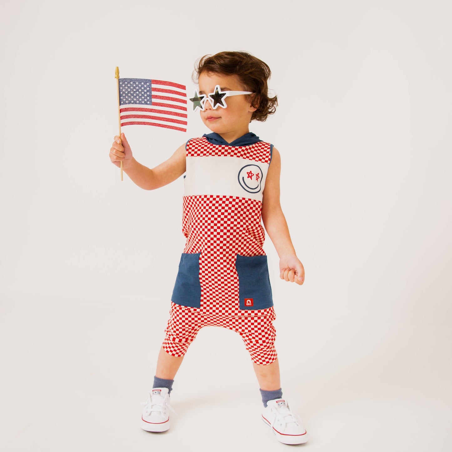RAGS - Rag Romper - Red Mini Check