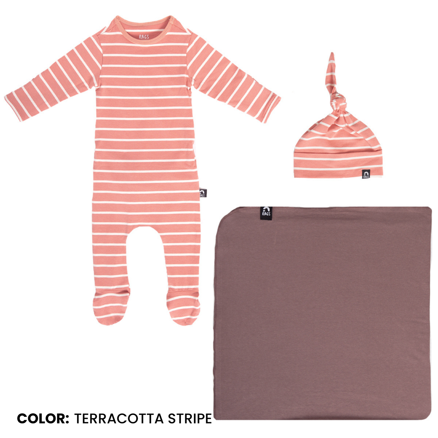 RAGS - Essentials Peekabooty™ Newborn Bundle - 'Newborn Gift Bundle in Multiple Colors': Bluesteel / 0-3M