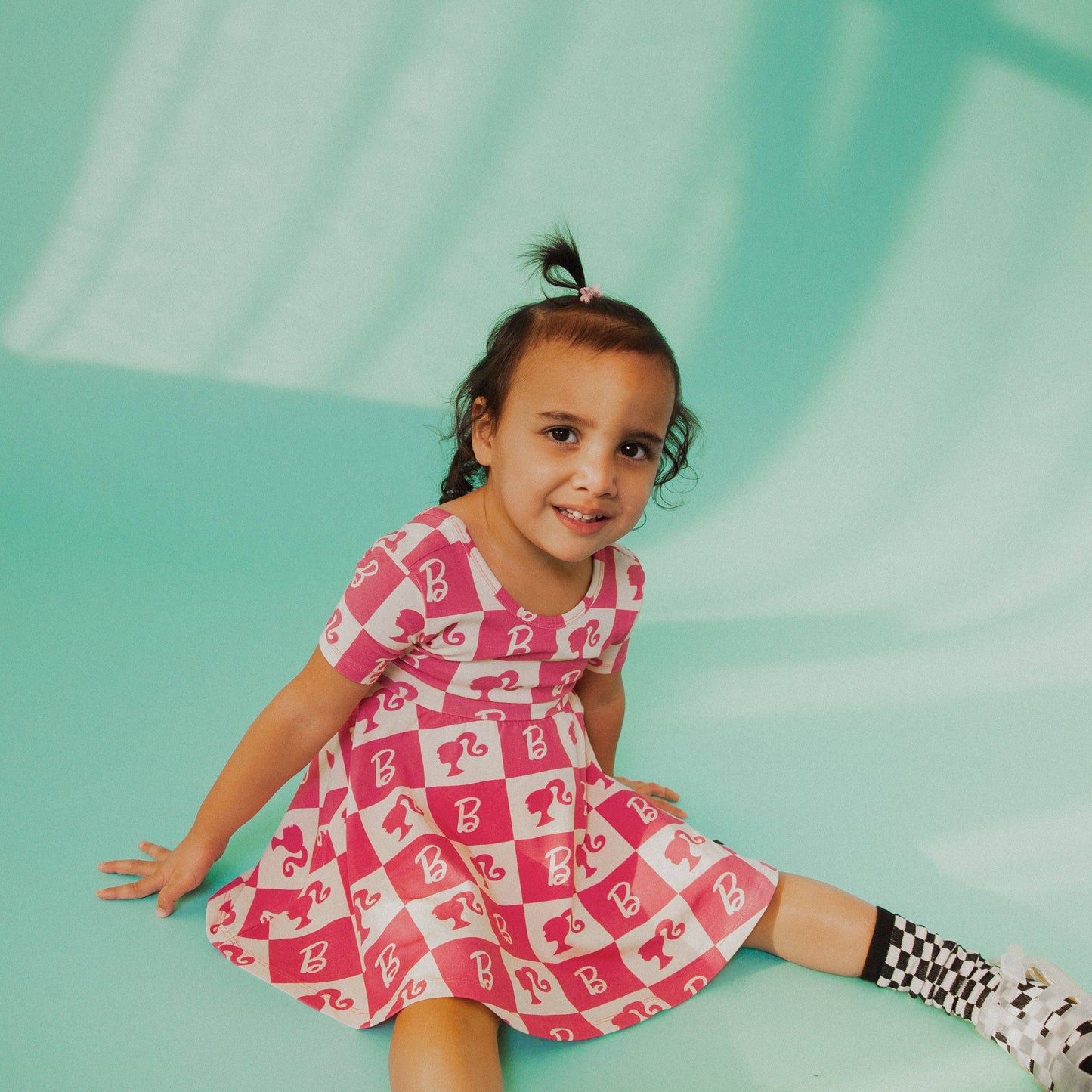 RAGS - Short Sleeve Swing Dress - Barbie Check - Mattel Collection