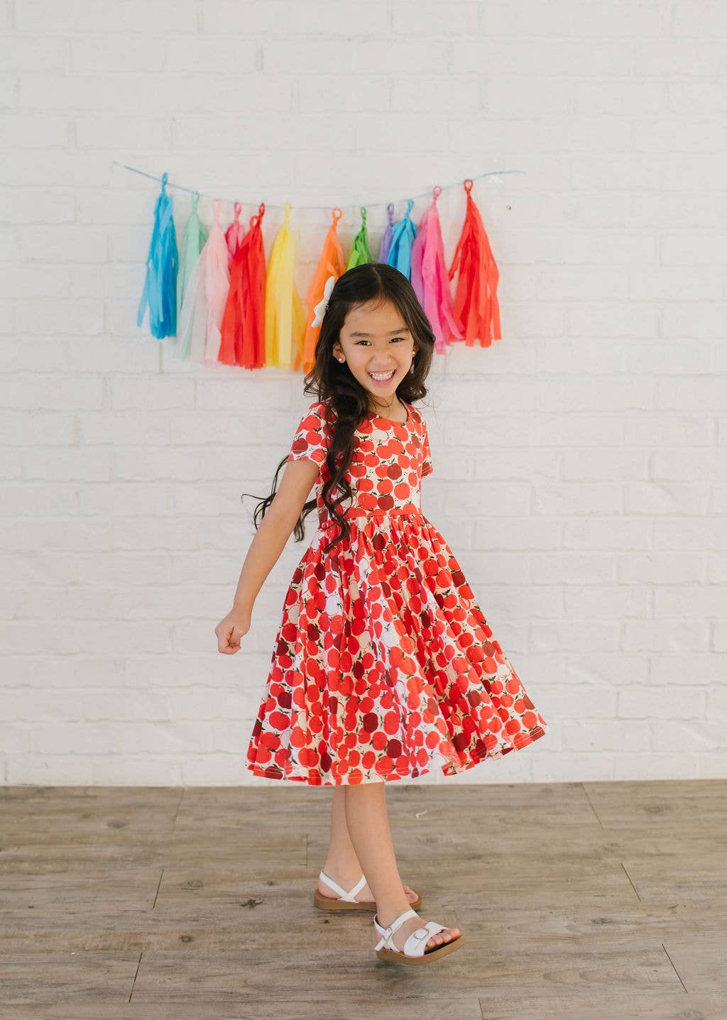 Ollie Jay - Classic Twirl Dress in Apple | Girls BACK TO SCHOOL Dress