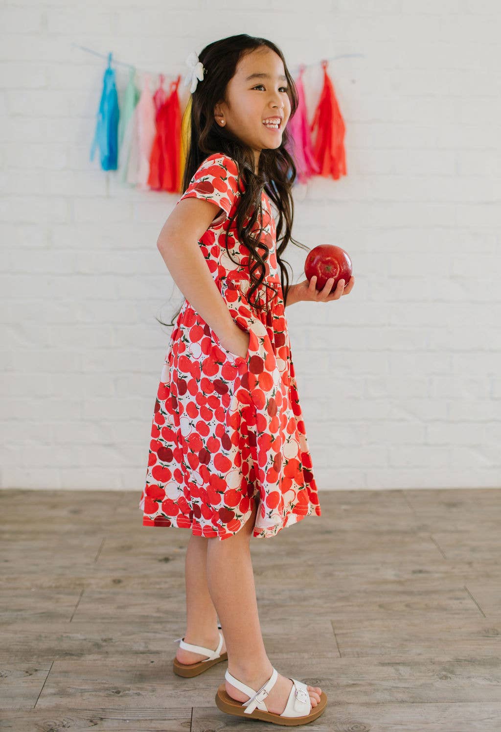 Ollie Jay - Classic Twirl Dress in Apple | Girls BACK TO SCHOOL Dress