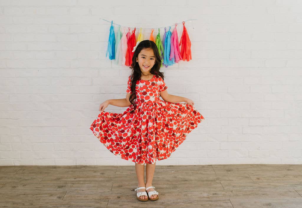 Ollie Jay - Classic Twirl Dress in Apple | Girls BACK TO SCHOOL Dress