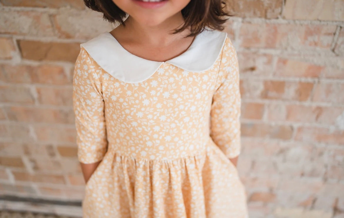 Rubina Twirl Dress in Custard Floral