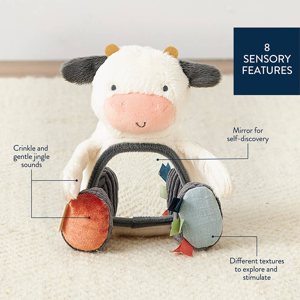 Itzy Ritzy - Carmen The Cow - Itzy Bitzy Mirror™ Travel + Tummy Time Toy