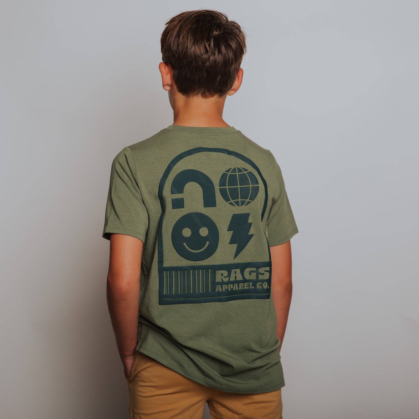 RAGS - Short Sleeve Kids Tee - Olivine