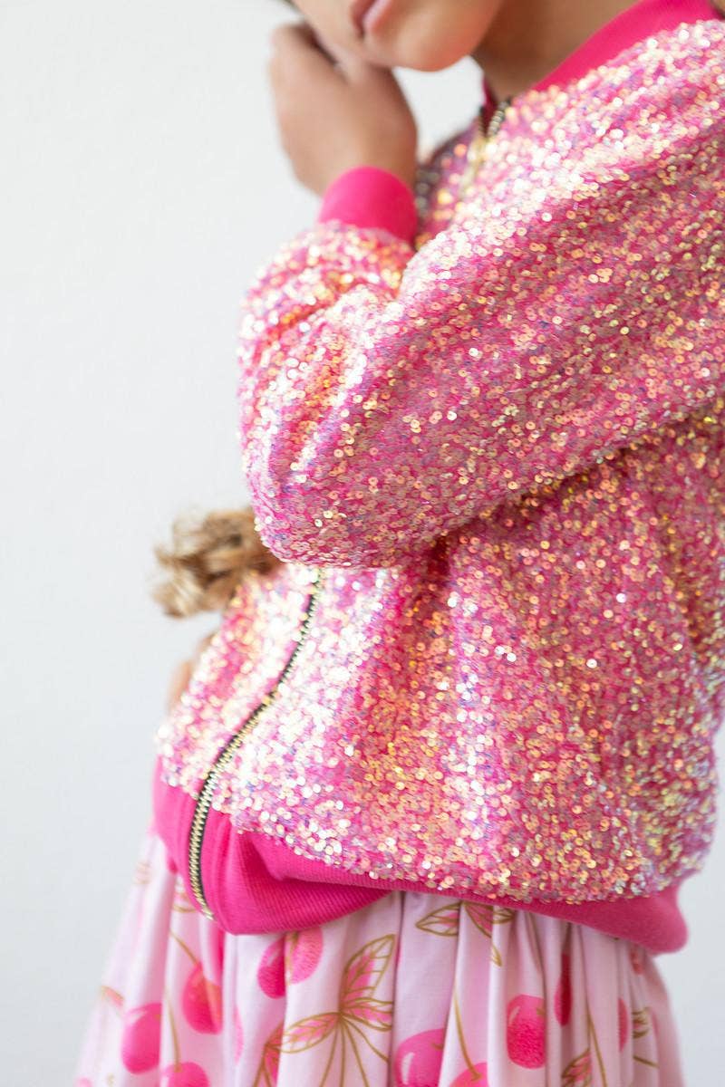 Mila & Rose - Hot Pink Sequin Jacket: 4T
