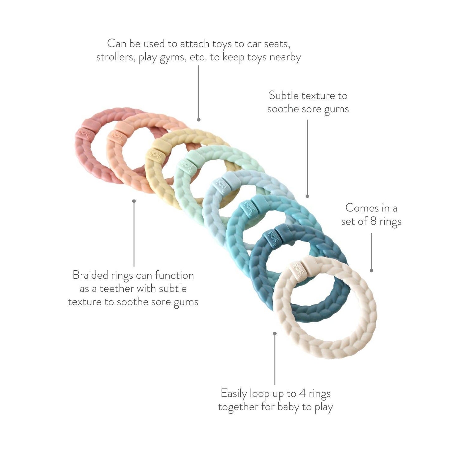 Itzy Ritzy - Bitzy Bespoke Itzy Rings™ Linking Ring Set: Rainbow