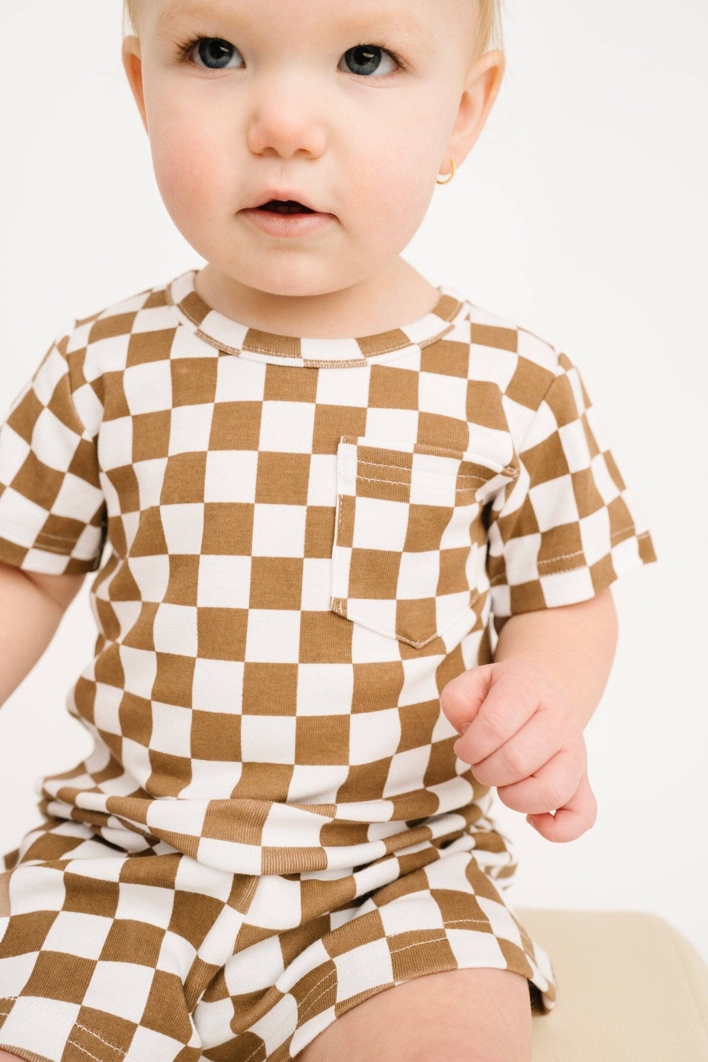 Little One Shop - Brown Checkered Pocket Set