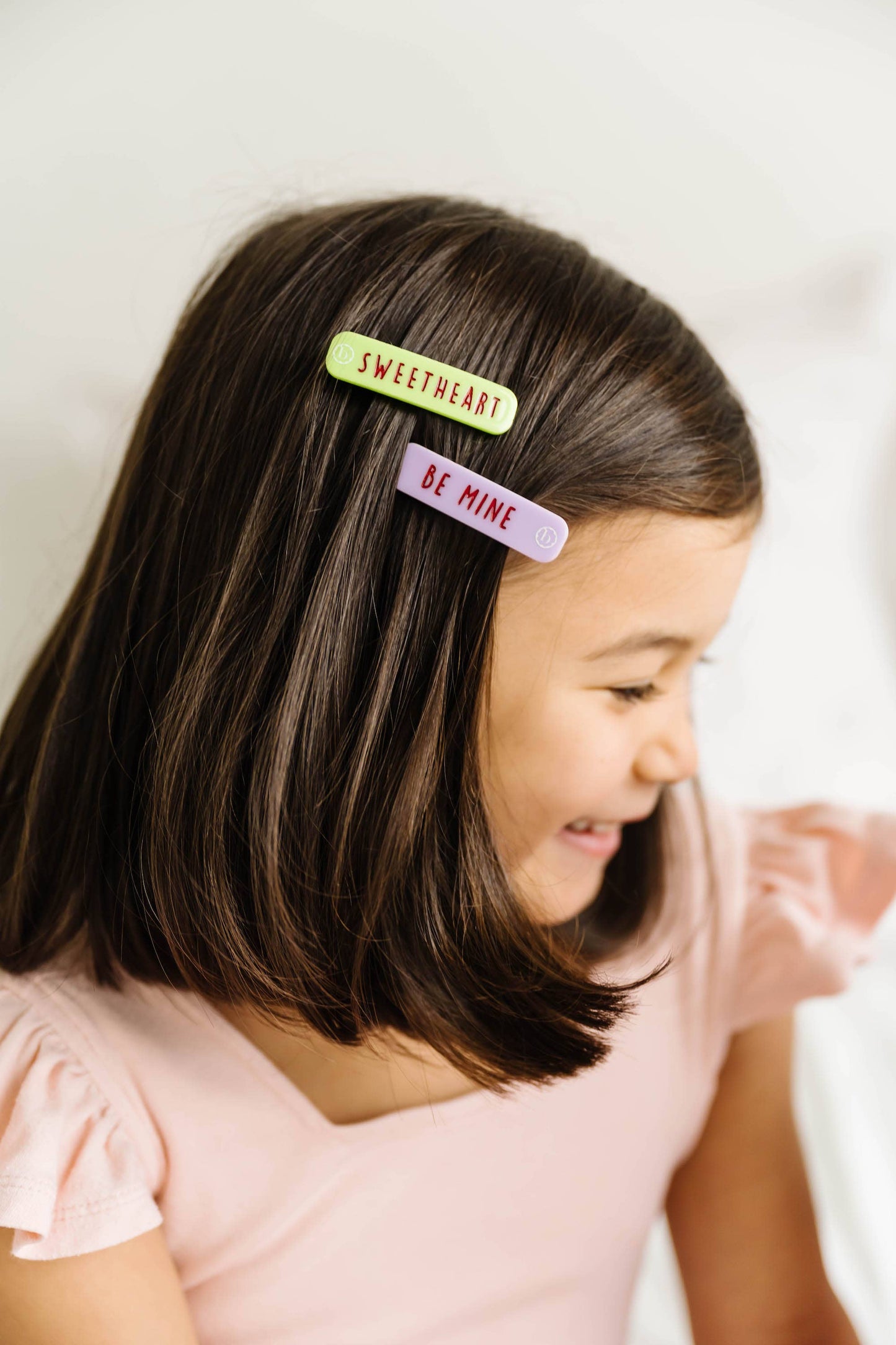Baby Bling Bows - 4PK BAR CLIPS: candy heart