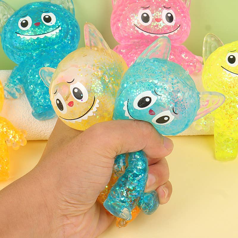 Glitter monster squishy toy