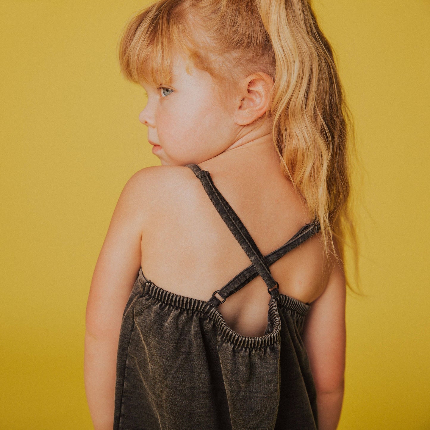 RAGS - Strappy Jumper - 'Washed Black Denim'