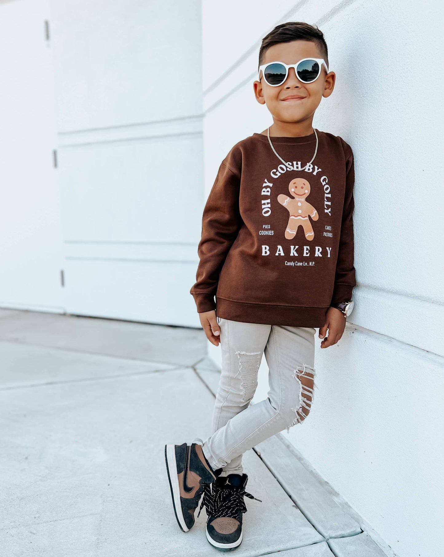 Oh By Gosh by Golly | Kids Christmas Sweatshirt: Brown