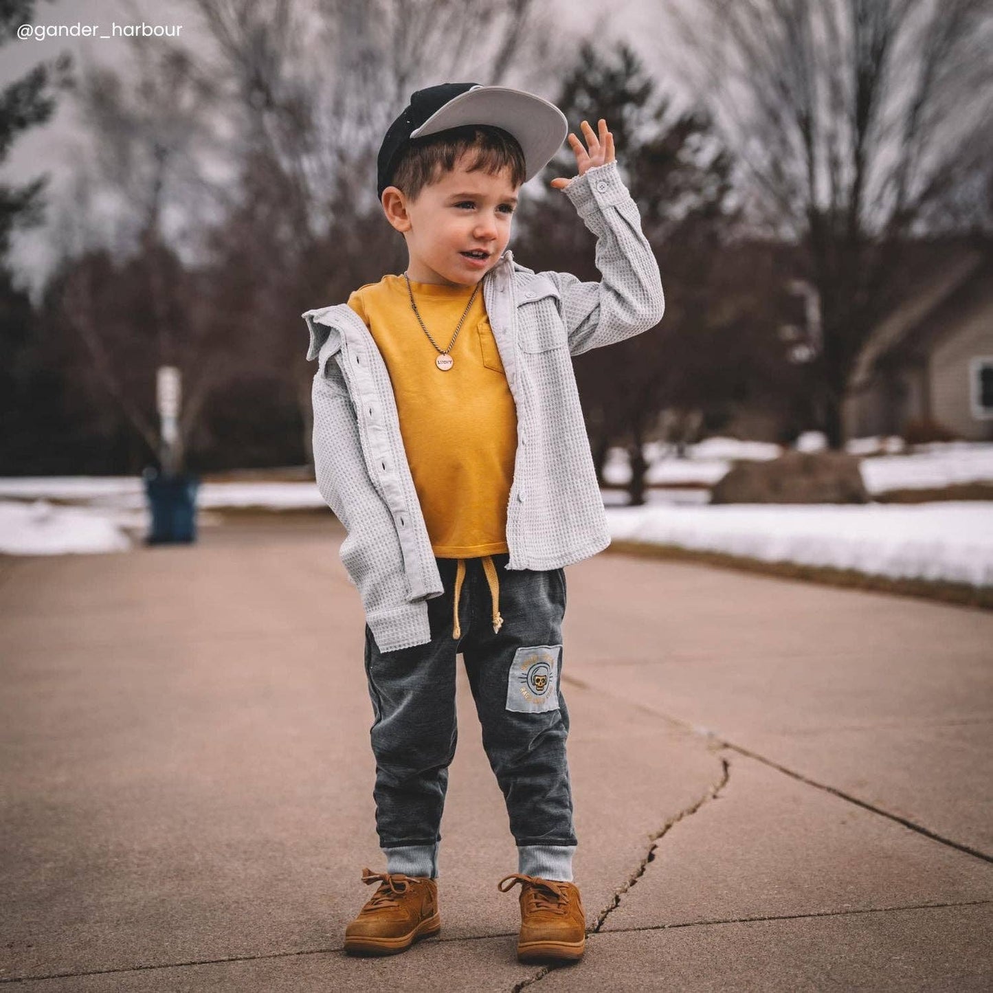 RAGS - Relaxed Fit Kids Joggers - 'Denim Moto Club'