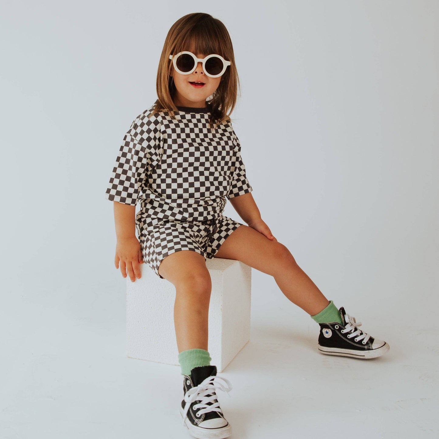 RAGS - Drop Shoulder Kids Tee - Mini Check