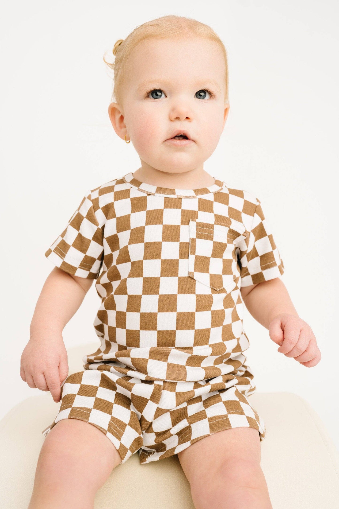 Little One Shop - Brown Checkered Pocket Set