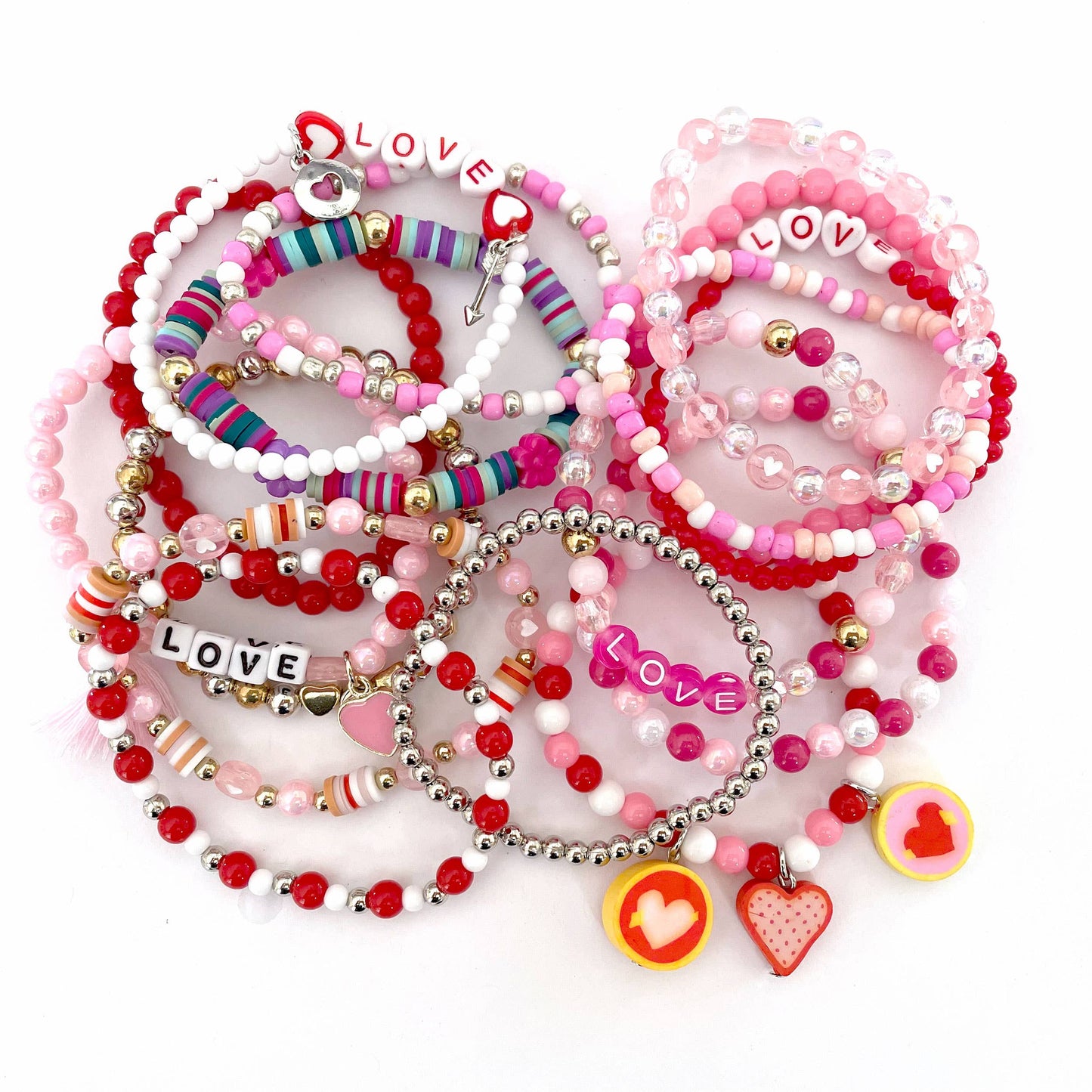 Jewelry Made by Me - Red & Gold Valentine Lips Box DIY Bead Kit