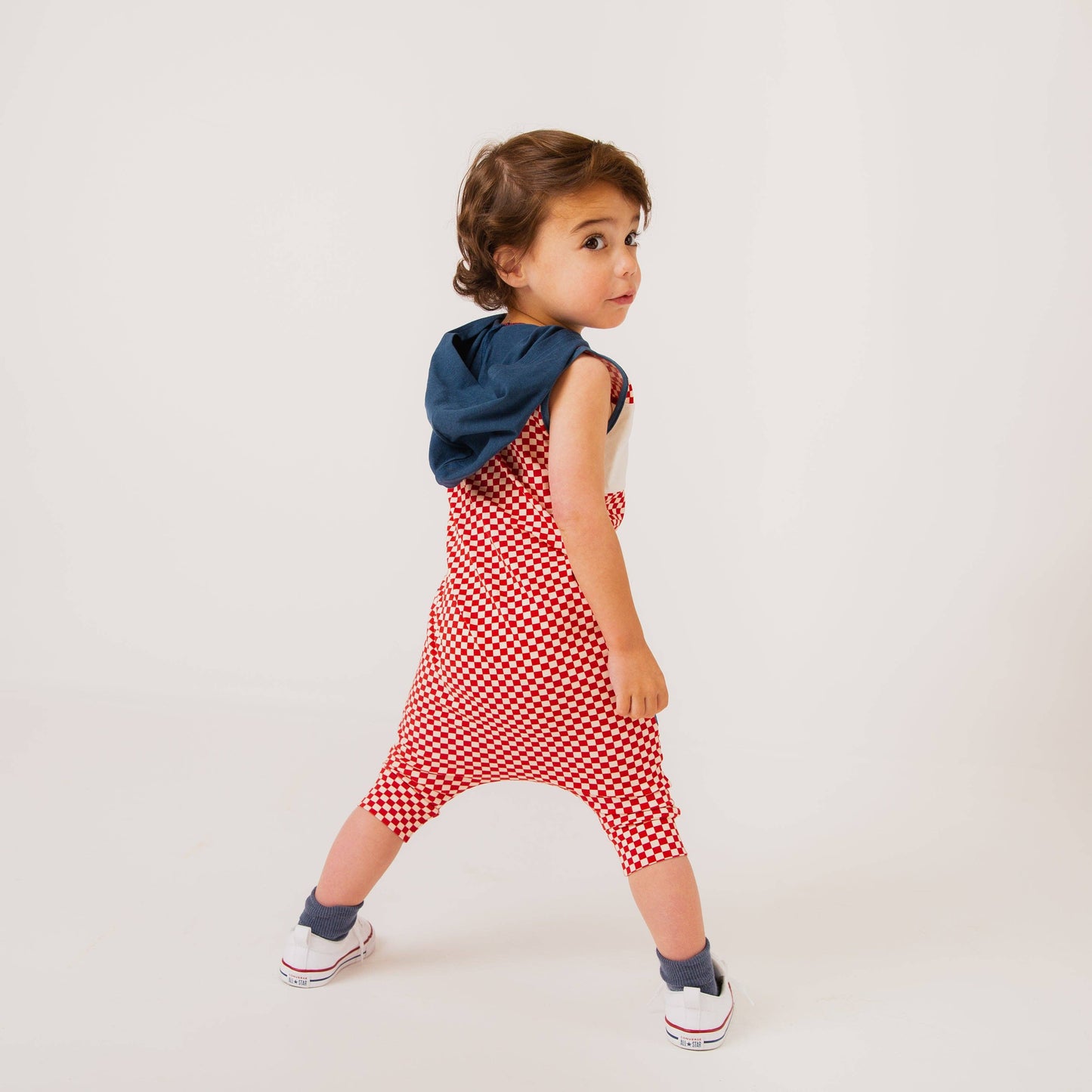 RAGS - Rag Romper - Red Mini Check