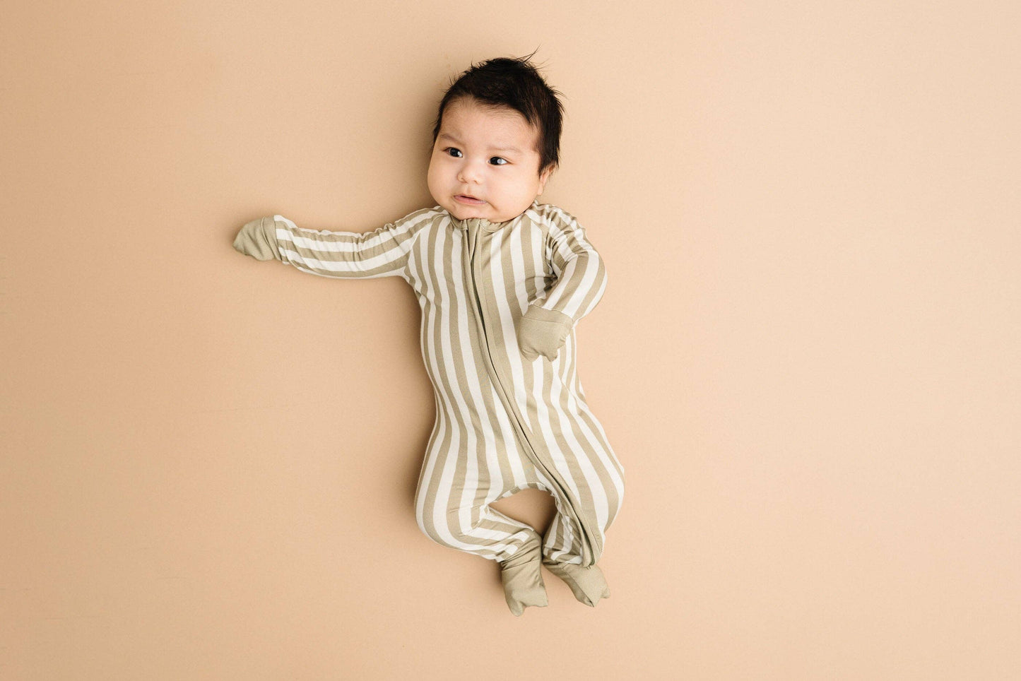 Little One Shop - Olive Stripe Bamboo Sleeper