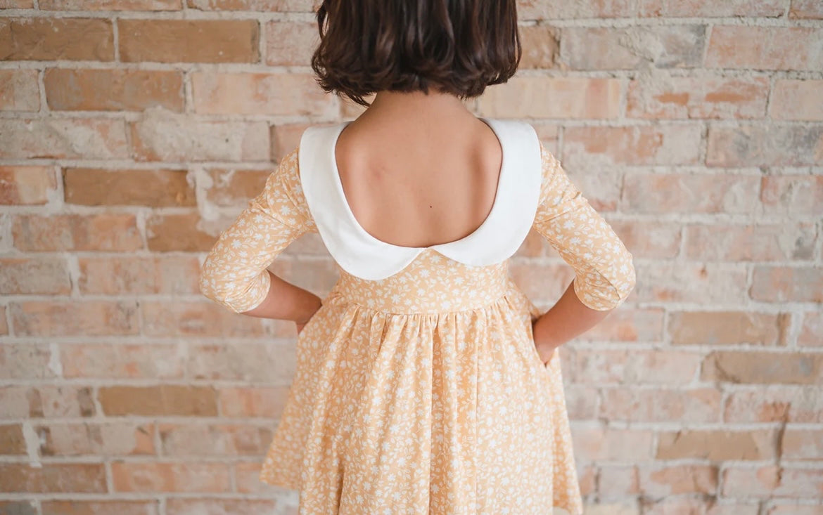 Rubina Twirl Dress in Custard Floral