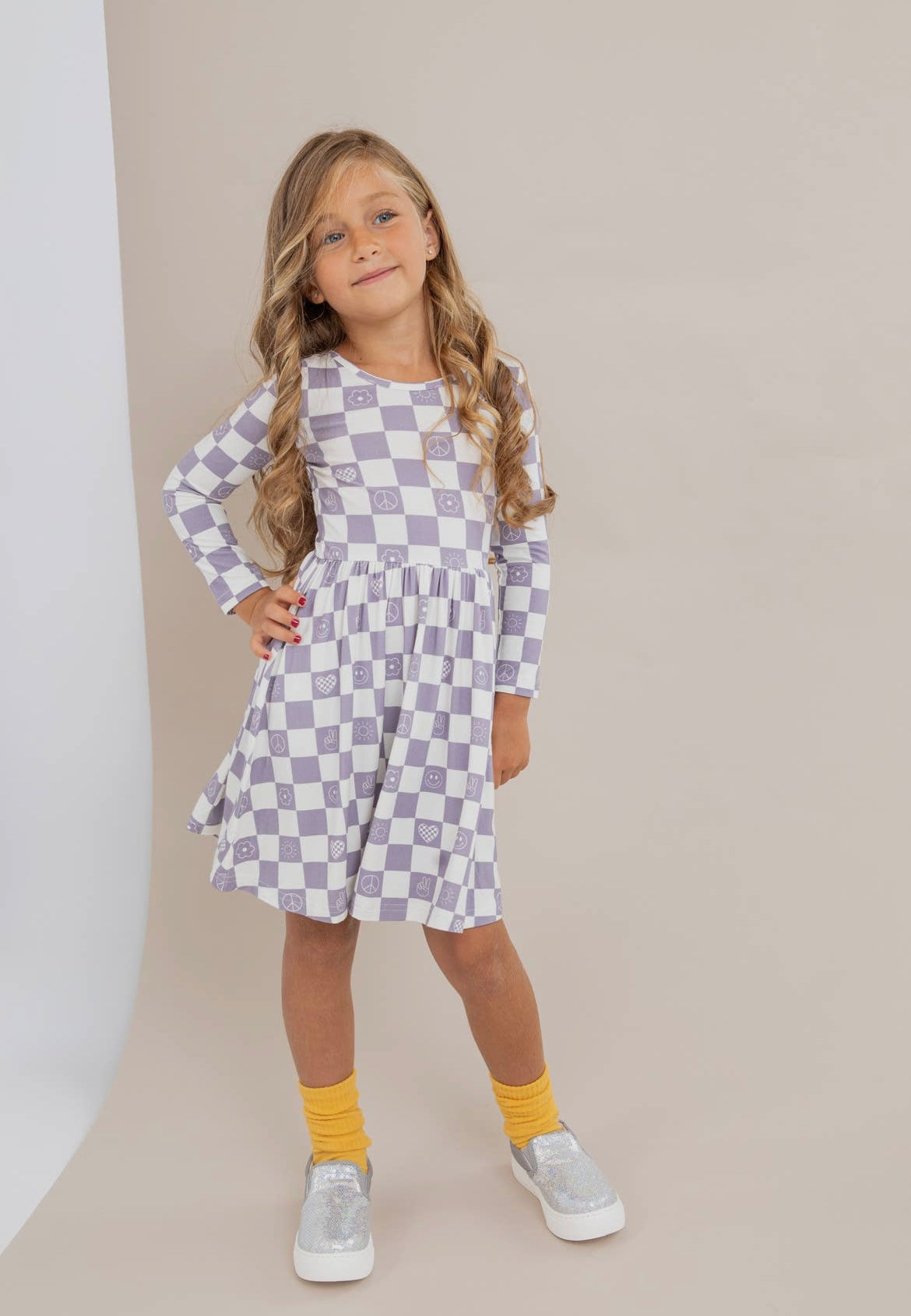 Bamboo Dress - Check It Out - Lavender