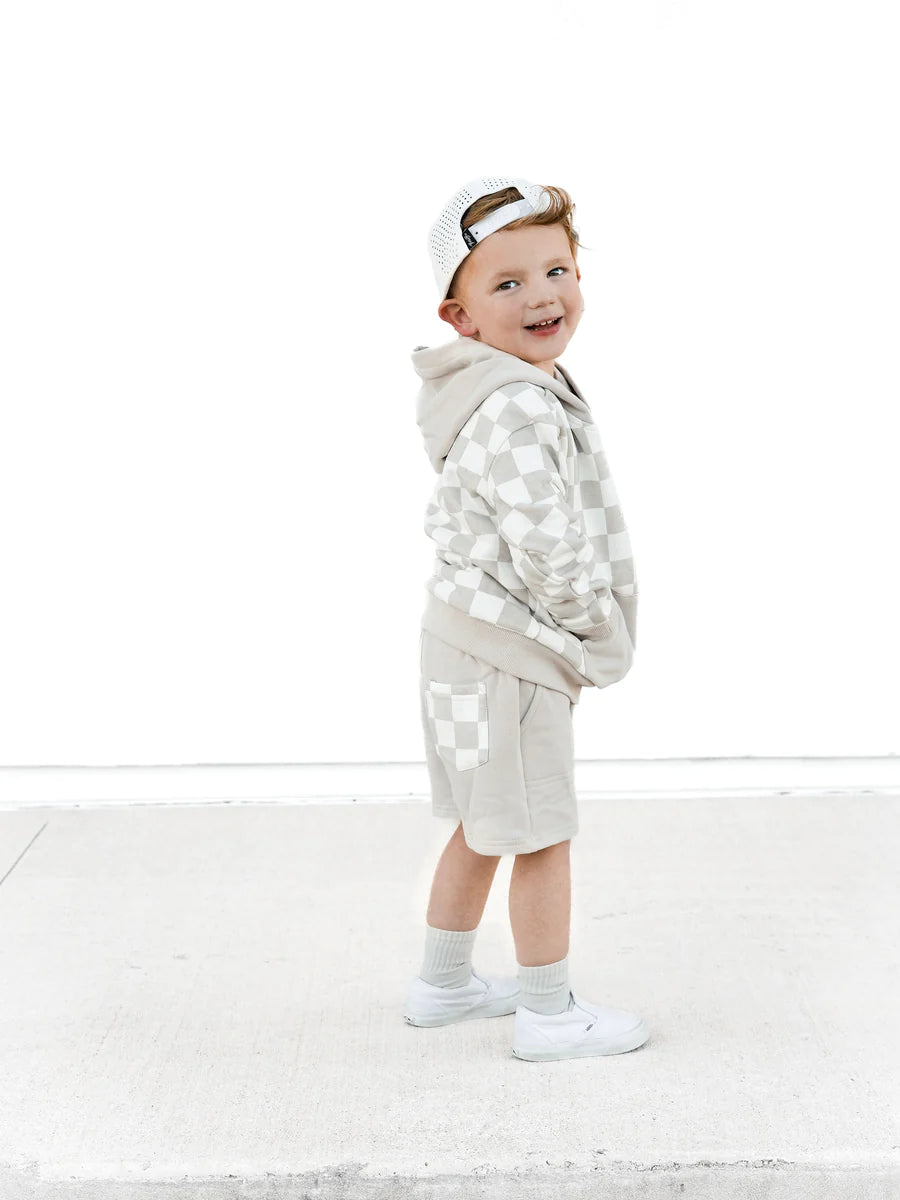 LB - CHECKERED POCKET SHORT - FOG