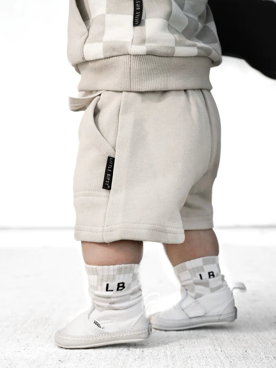 LB - CHECKERED POCKET SHORT - FOG