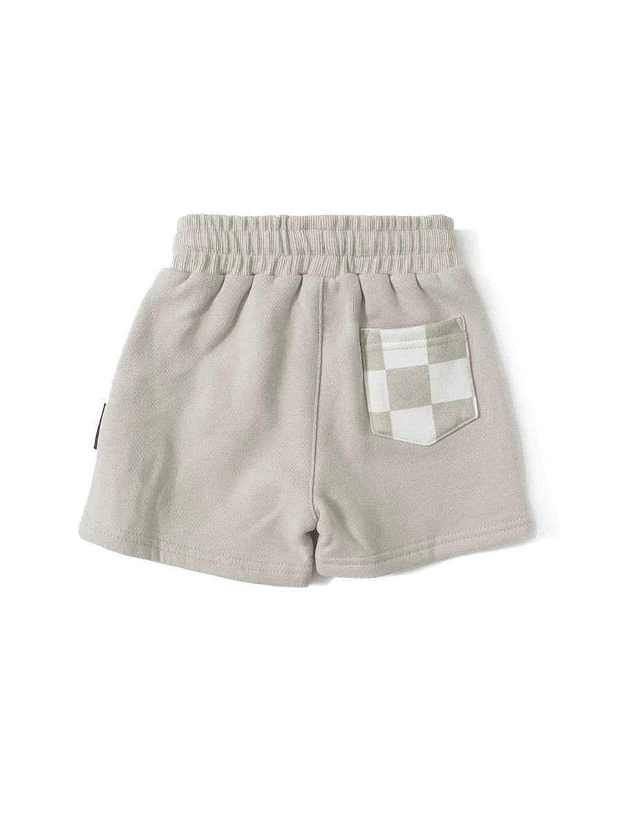 LB - CHECKERED POCKET SHORT - FOG