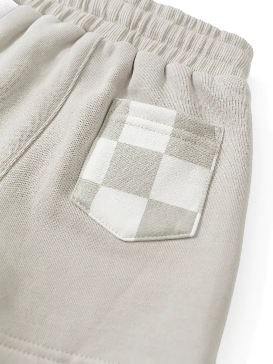 LB - CHECKERED POCKET SHORT - FOG