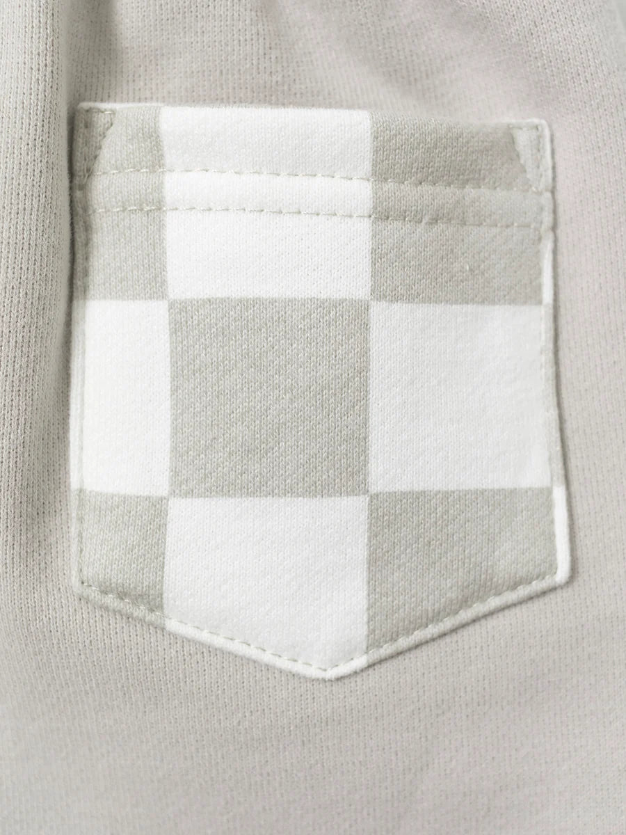 LB - CHECKERED POCKET SHORT - FOG