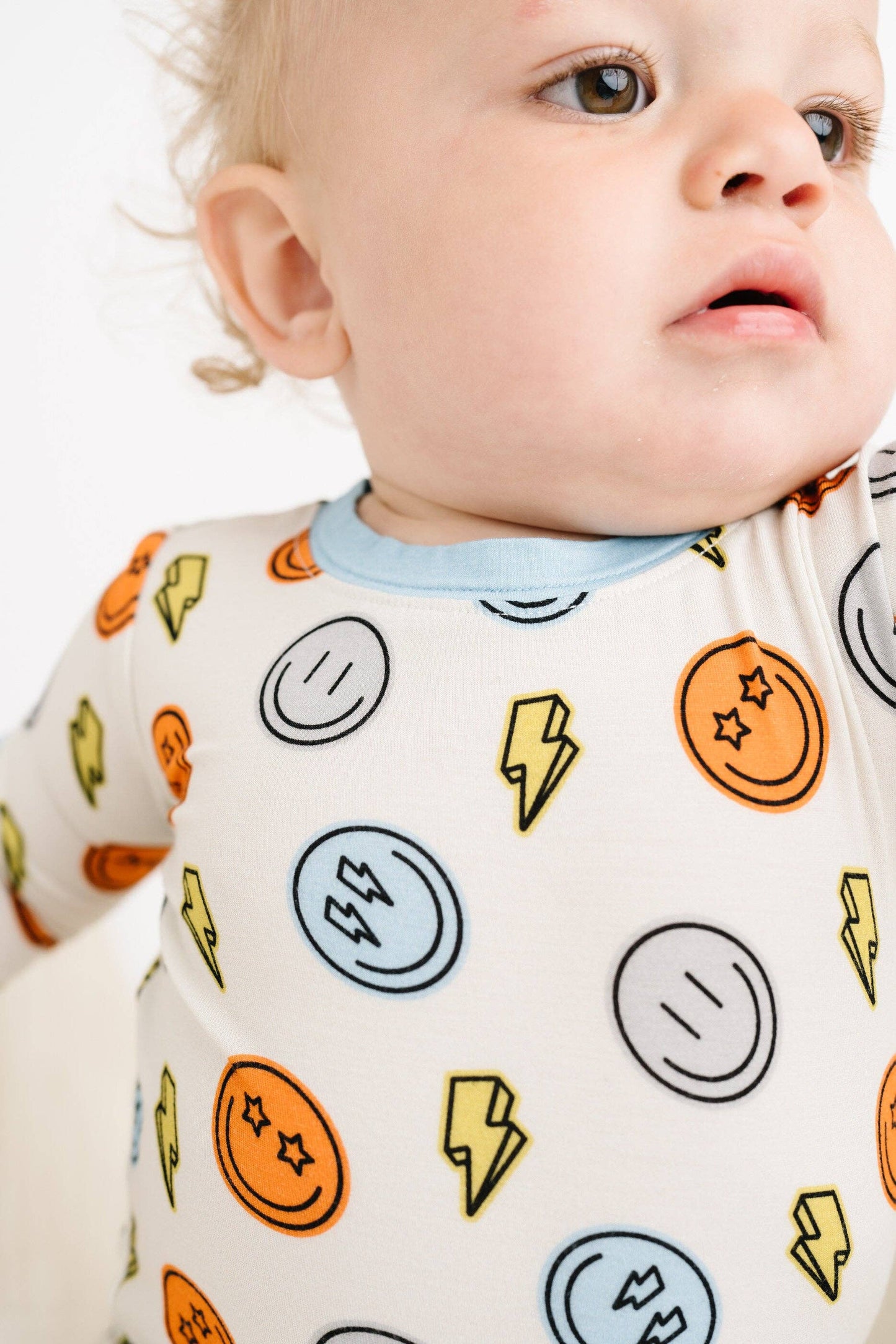 Little One Shop - Electric Smiley Bamboo Shorts Set