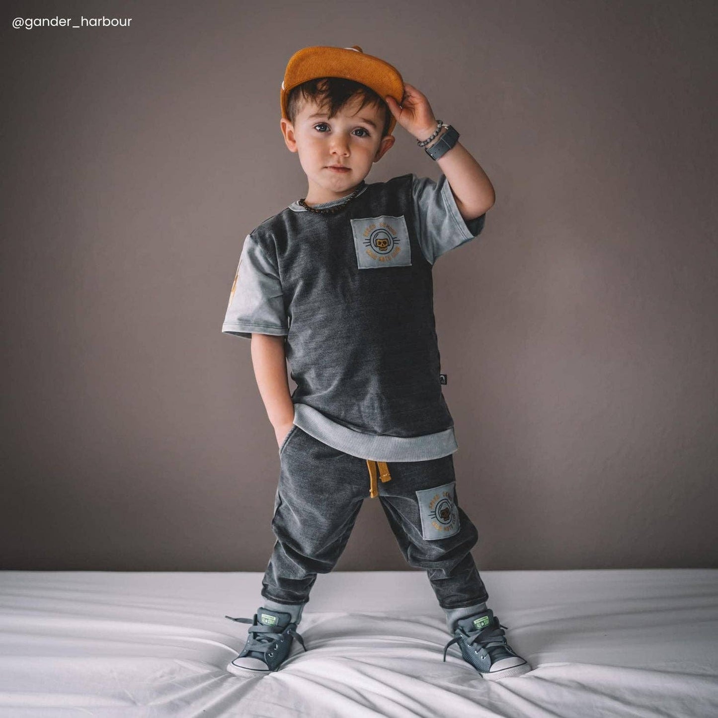 RAGS - Relaxed Fit Kids Joggers - 'Denim Moto Club'
