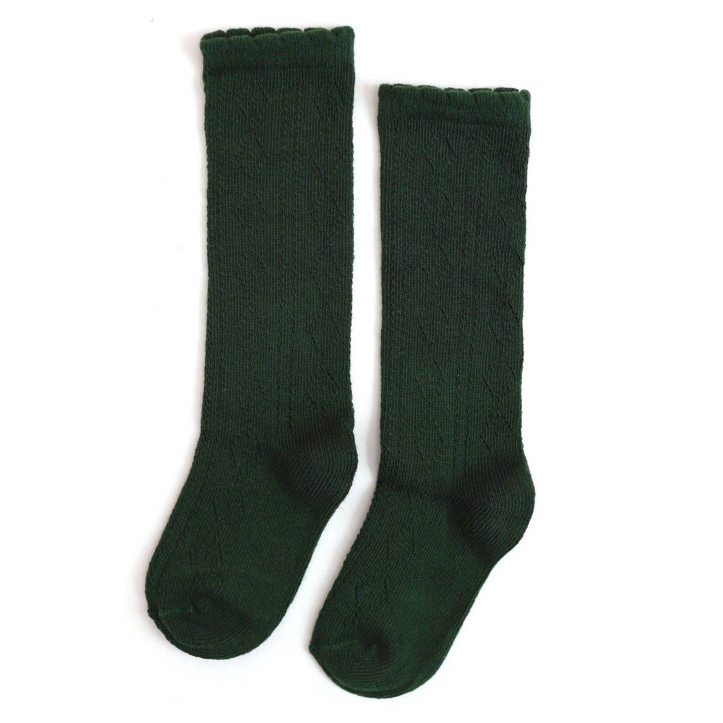 Little Stocking Co. - Scalloped Fancy Knee High Socks - Forest