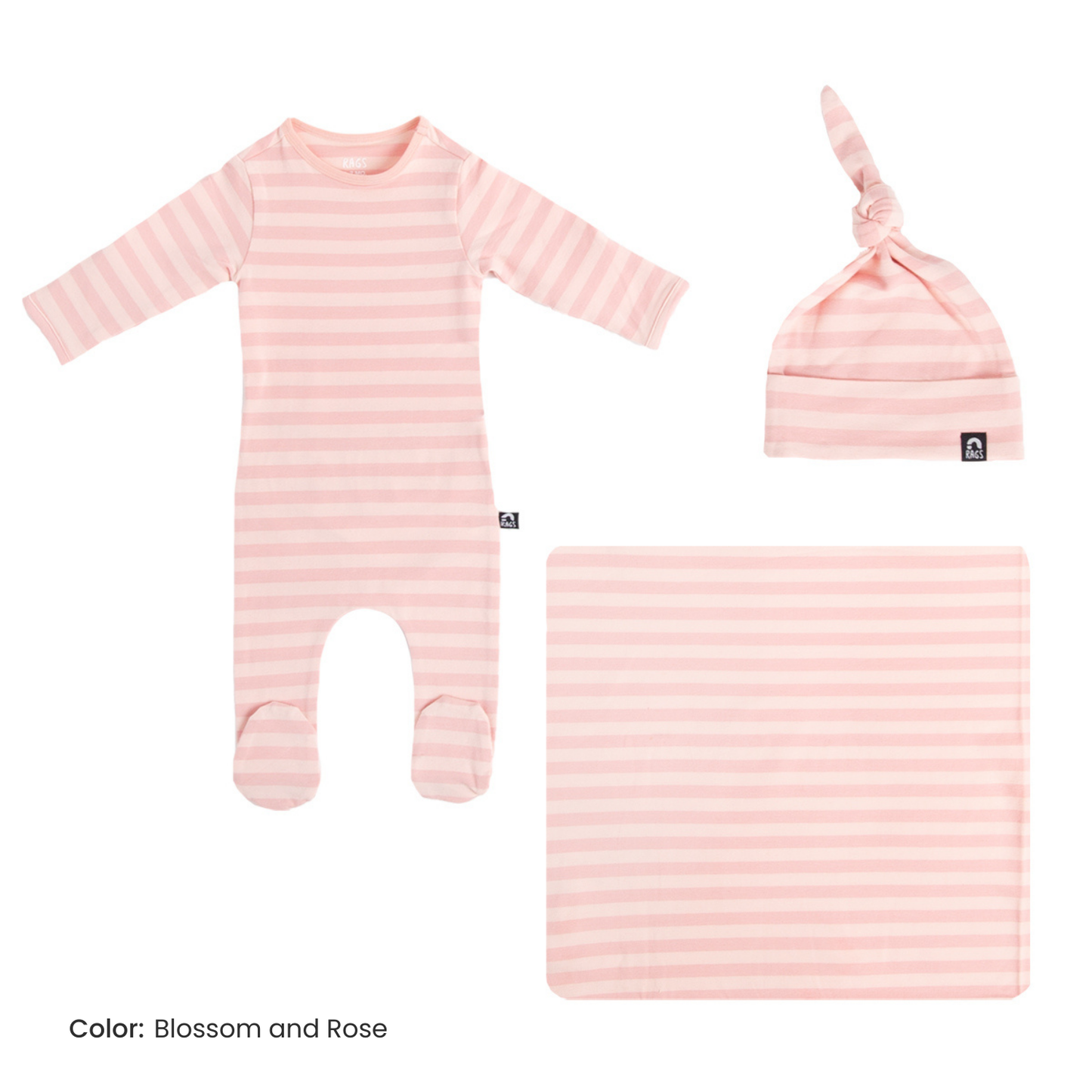RAGS - Essentials Peekabooty™ Newborn Bundle - 'Newborn Gift Bundle in Multiple Colors': Bluesteel / 0-3M