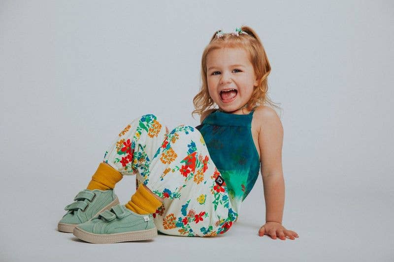 RAGS - Gathered Strappy Tank Rag Romper With Side Pockets- Dip Dye Floral
