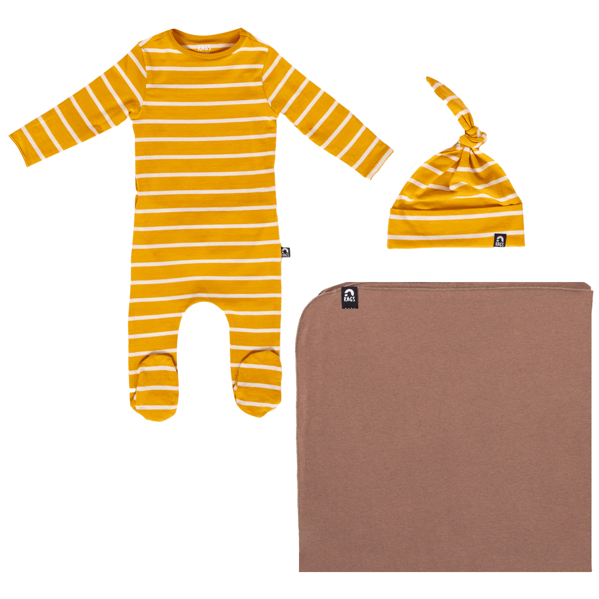 RAGS - Essentials Peekabooty™ Newborn Bundle - 'Newborn Gift Bundle in Multiple Colors': Bluesteel / 0-3M