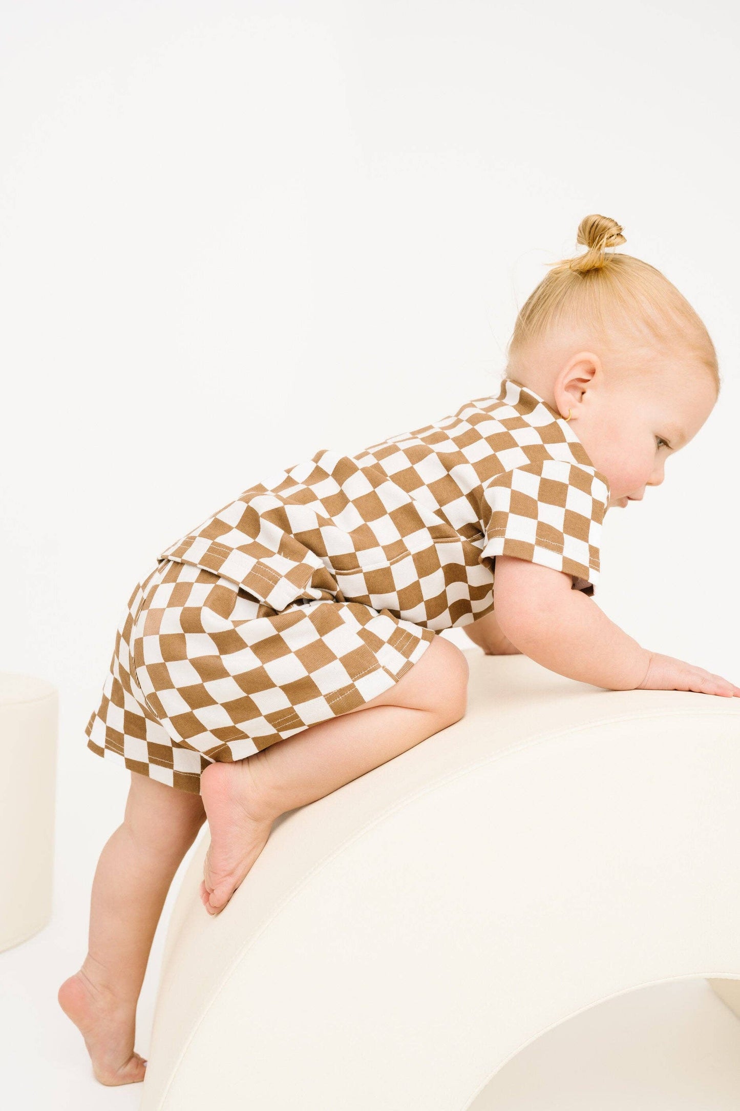 Little One Shop - Brown Checkered Pocket Set
