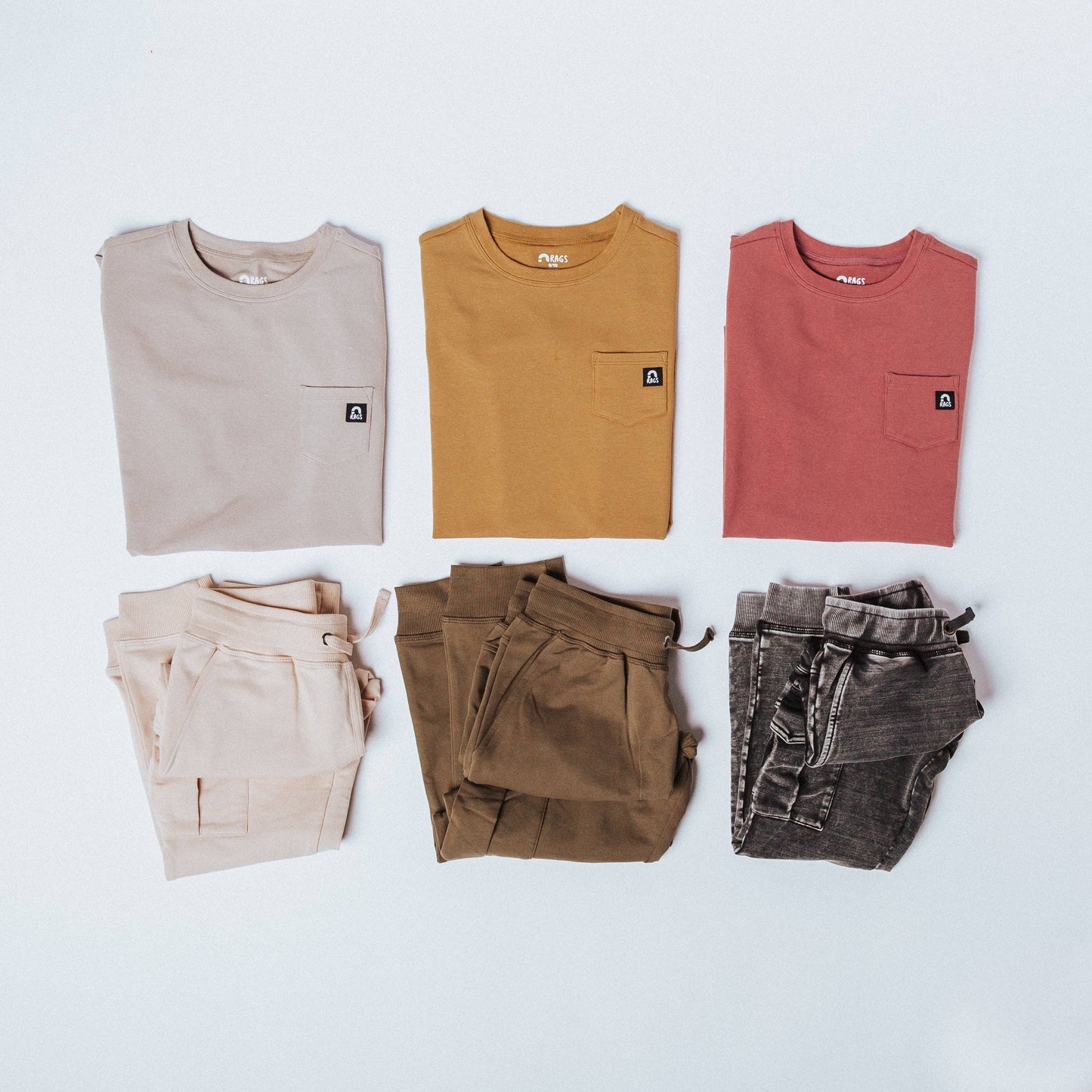 RAGS - Essentials Relaxed Fit Cargo Joggers - Washed Black Denim