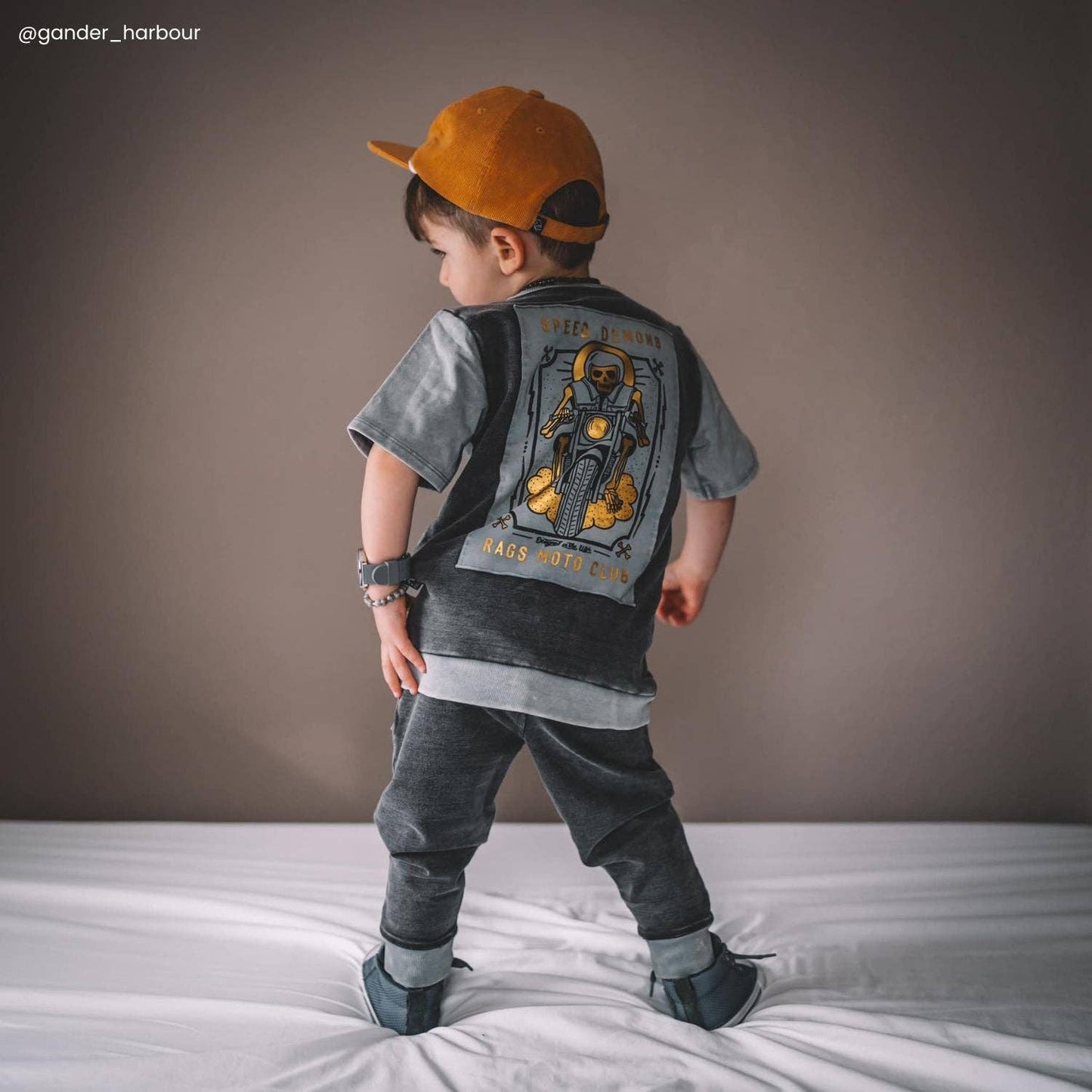 RAGS - Relaxed Fit Kids Joggers - 'Denim Moto Club'