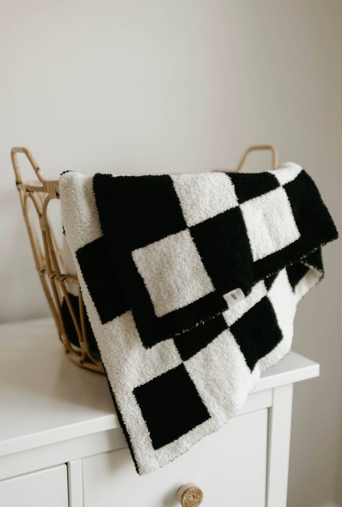 Forever French Baby - Plush Blanket | Black & White Checkerboard : Baby/Toddler 45x45
