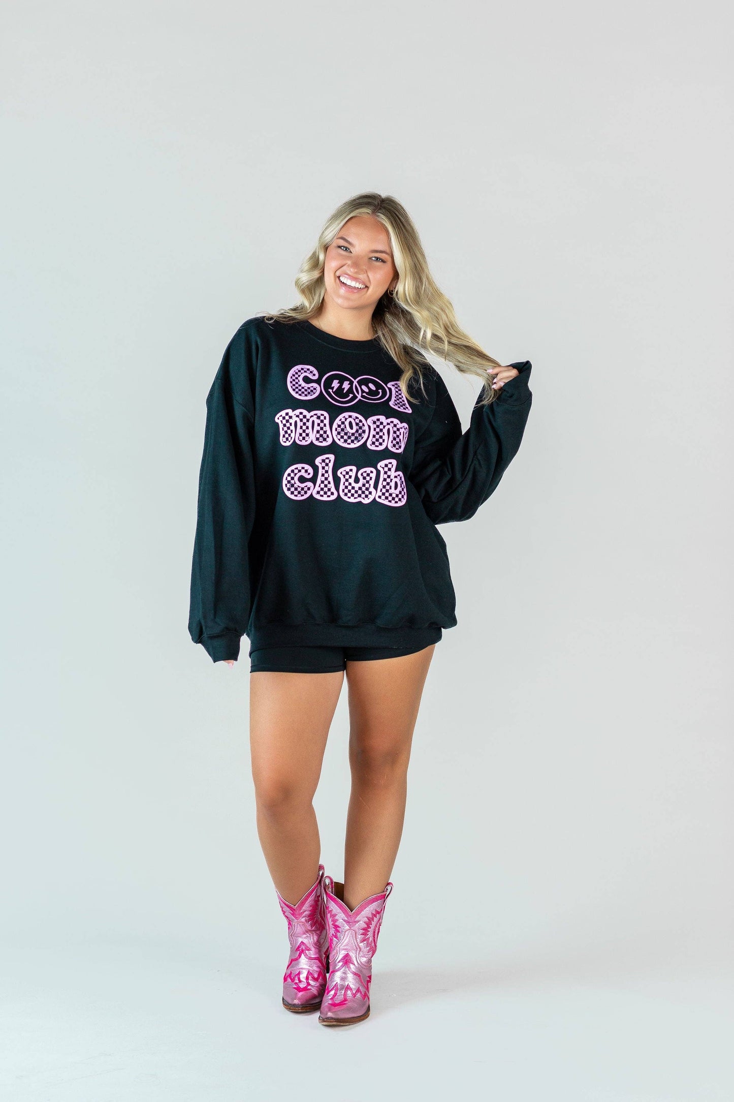 Puff Black Cool Mom Club Sweatshirt