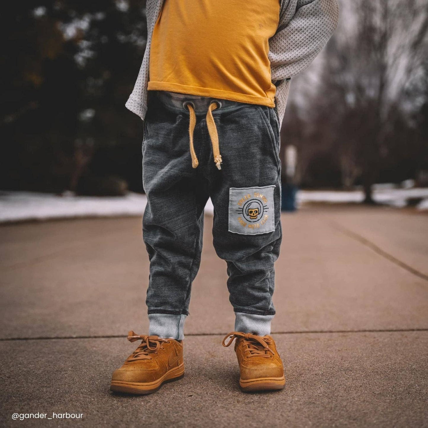 RAGS - Relaxed Fit Kids Joggers - 'Denim Moto Club'