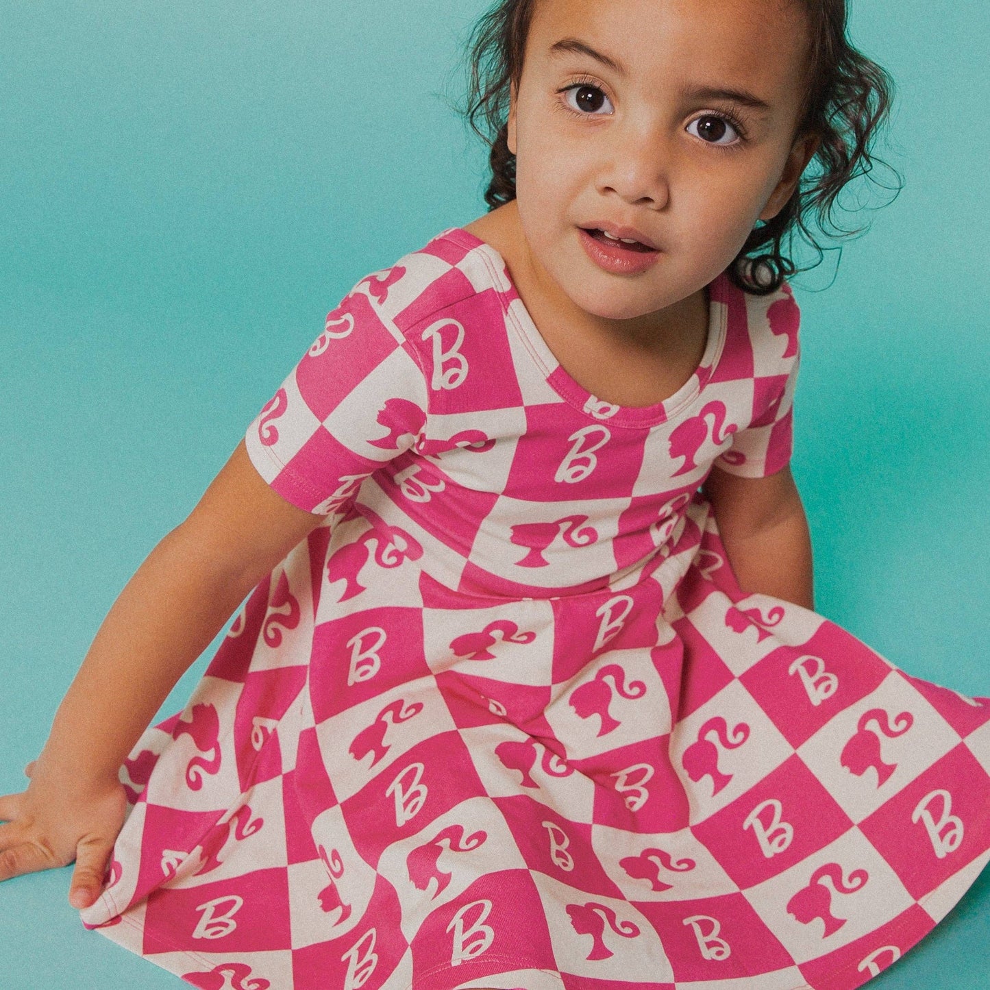 RAGS - Short Sleeve Swing Dress - Barbie Check - Mattel Collection