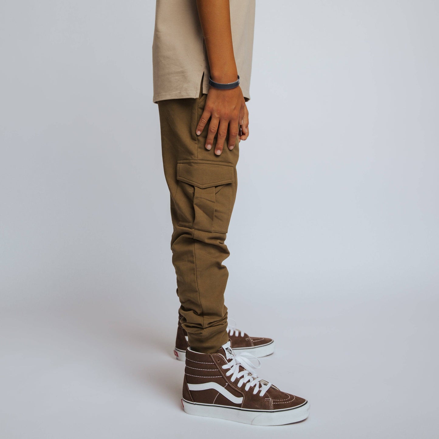 RAGS - Essentials Relaxed Fit Cargo Joggers - Olive Green