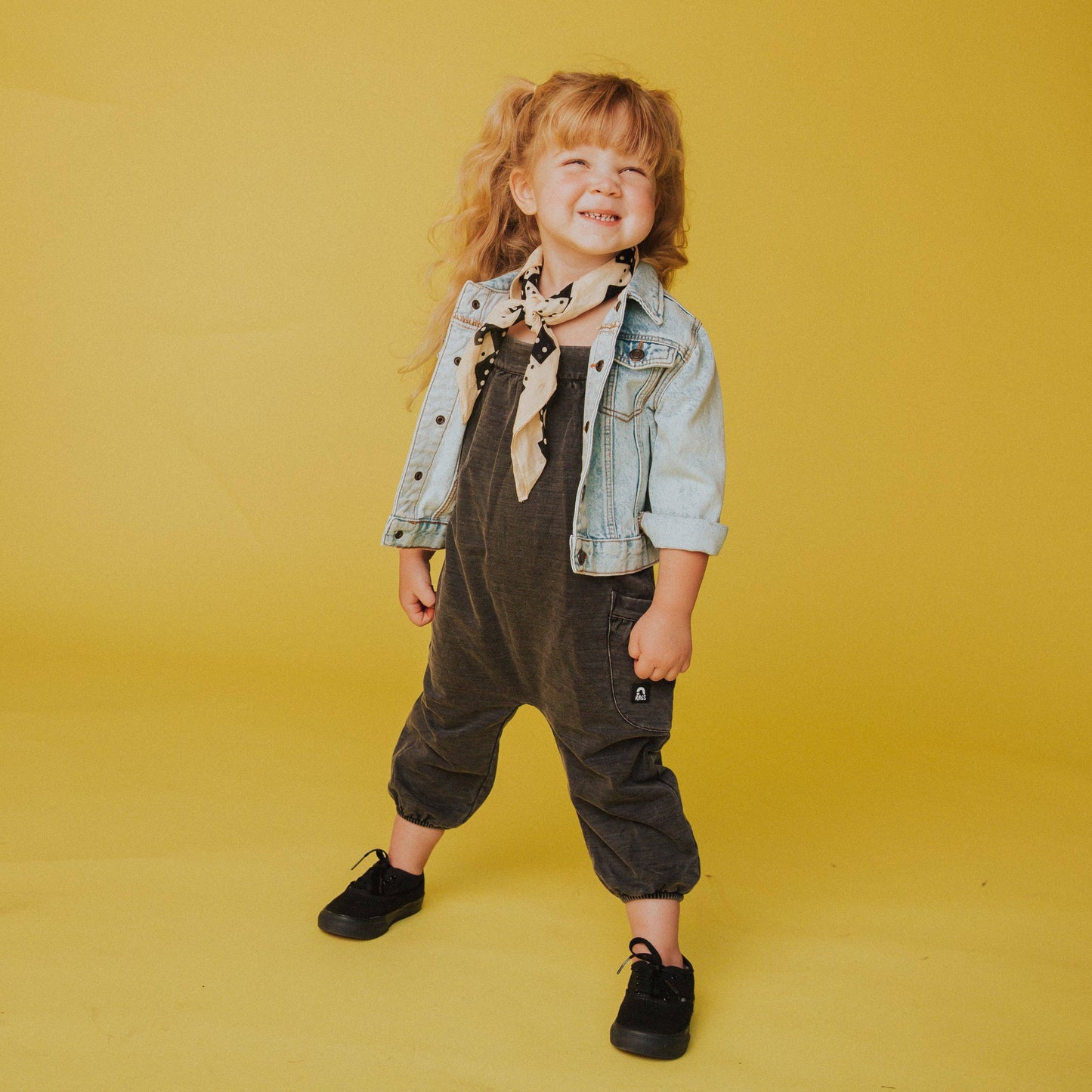 RAGS - Strappy Jumper - 'Washed Black Denim'