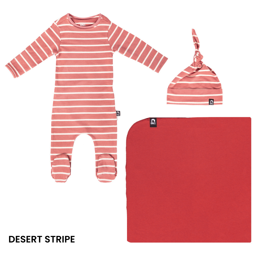 RAGS - Essentials Peekabooty™ Newborn Bundle - 'Newborn Gift Bundle in Multiple Colors': Bluesteel / 0-3M